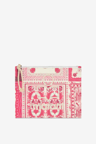 Bolso de mano de algodón estampado Netia con logotipo