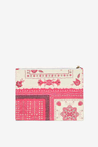 Bolso de mano de algodón estampado Netia con logotipo