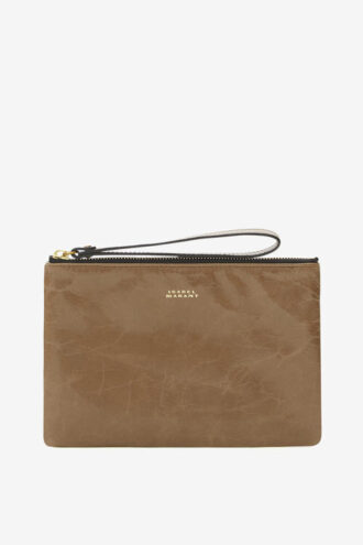 Bolso de mano de piel brillante Mino