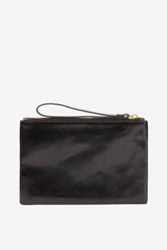 Bolso de mano de piel brillante Mino