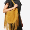 Bolso de mano Oskan Hobo Soft de piel de becerro con flecos Bolso de mano Oskan Hobo Soft de piel de becerro con flecos