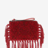 Bolso de mano plano con flecos de piel Bolso de mano plano con flecos de piel