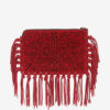 Bolso de mano plano con flecos de piel Bolso de mano plano con flecos de piel
