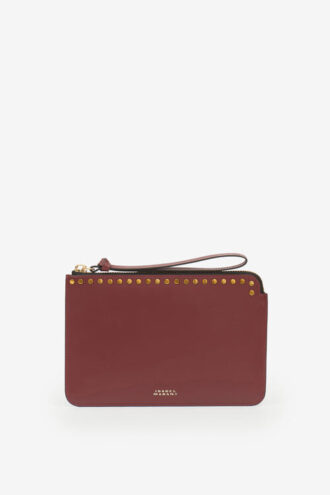 Bolso de mano plano de piel