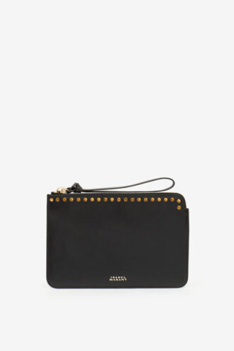 Bolso de mano plano de piel