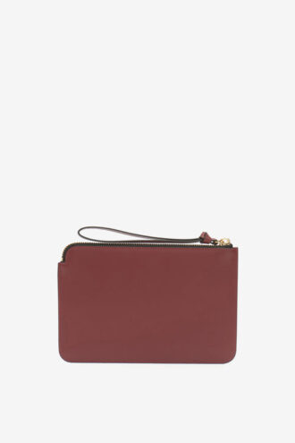 Bolso de mano plano de piel