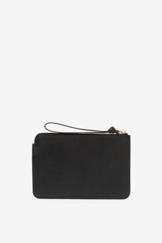 Bolso de mano plano de piel