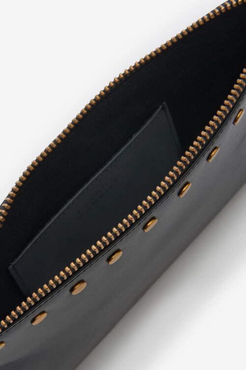 Bolso de mano plano de piel Bolso de mano plano de piel