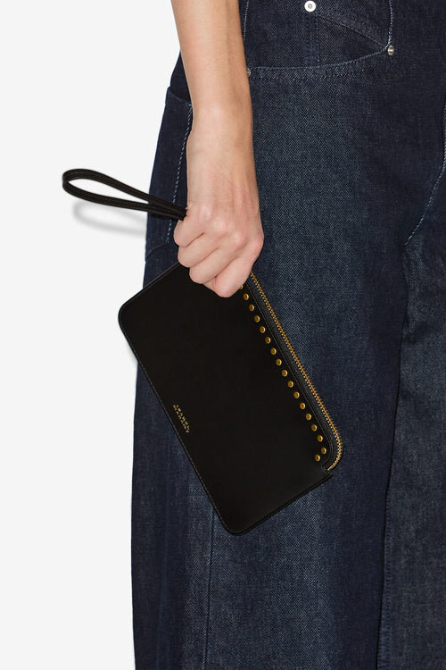 Bolso de mano plano de piel Bolso de mano plano de piel