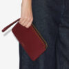 Bolso de mano plano de piel