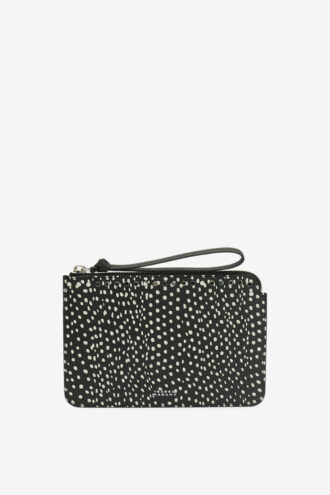 Bolso de mano plano de piel estampada