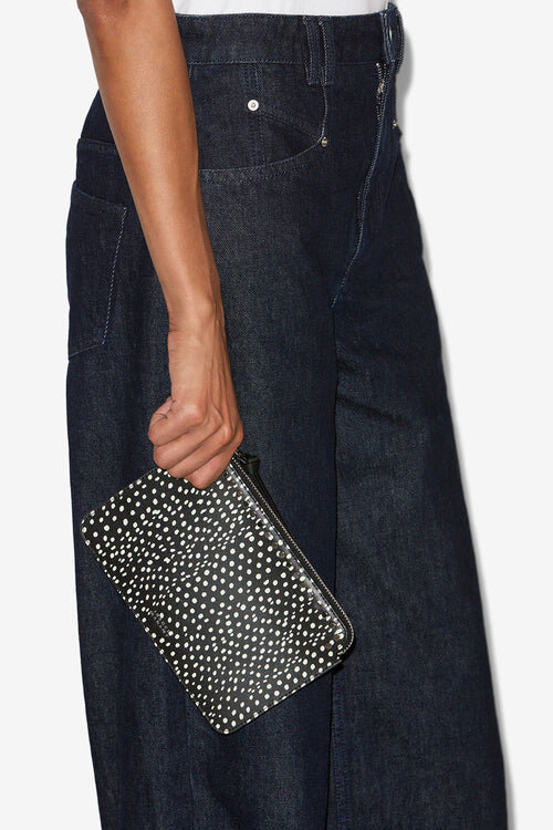 Bolso de mano plano de piel estampada Bolso de mano plano de piel estampada