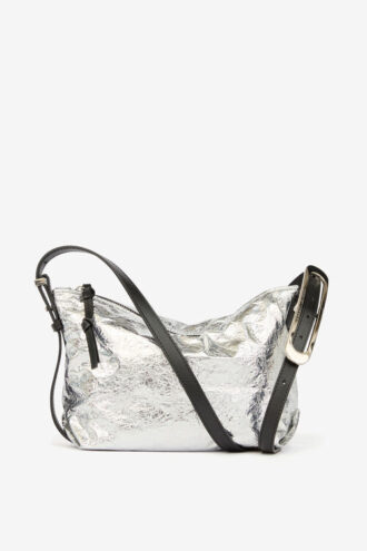 Bolso mini Leyden en piel de cordero metalizada