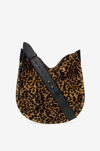 Bolso Oskan Soft en piel estilo «pony» con estampado de leopardo