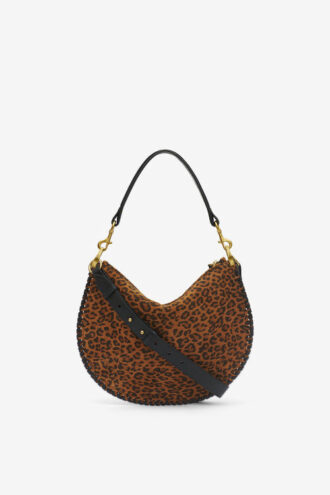 Bolso Oskan Soft Zip de piel de ante estampada