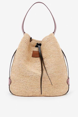 Bolso tipo cubo Bayia de rafia