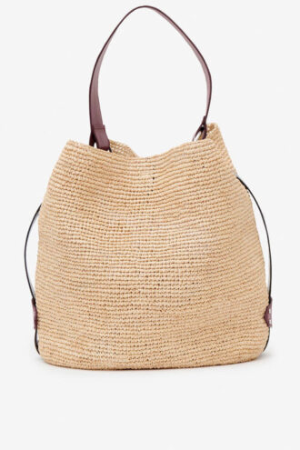 Bolso tipo cubo Bayia de rafia