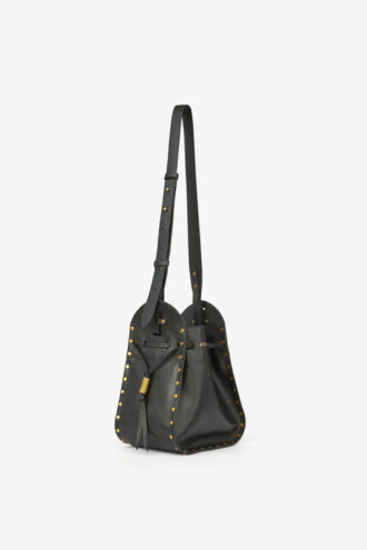 Bolso tipo cubo de piel de vacuno lisa Silao