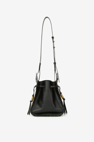 Bolso tipo cubo de piel de vacuno lisa Silao