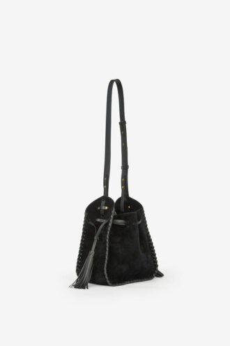 Bolso tipo cubo Silao de piel de becerro trenzada