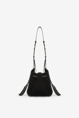 Bolso tipo cubo Silao de piel de becerro trenzada