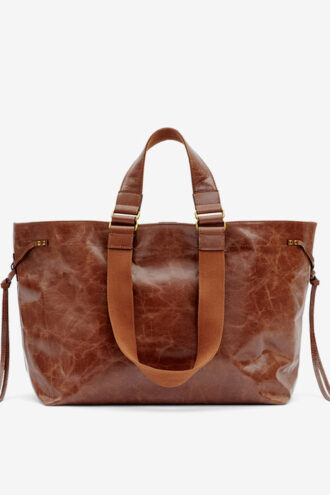 Bolso tote de piel brillante Wardy