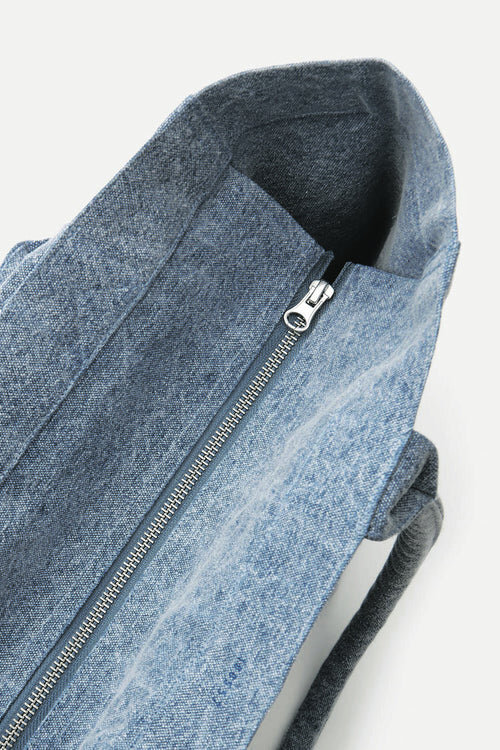 Bolso tote Yenky con cremallera de algodón lavado y logotipo Bolso tote Yenky con cremallera de algodón lavado y logotipo