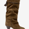 Botas de ante drapeado de piel de becerro Elita