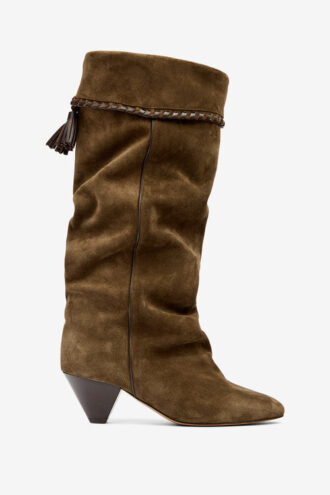Botas de ante drapeado de piel de becerro Elita