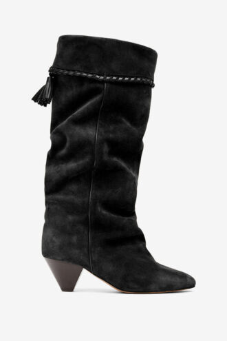 Botas de ante drapeado de piel de becerro Elita