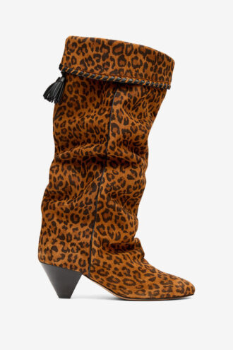 Botas de ante drapeado de piel de becerro Elita