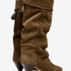 Botas de ante drapeado de piel de becerro Elita