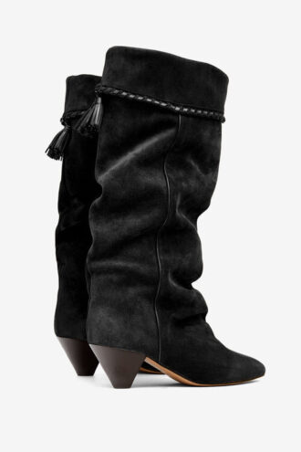 Botas de ante drapeado de piel de becerro Elita