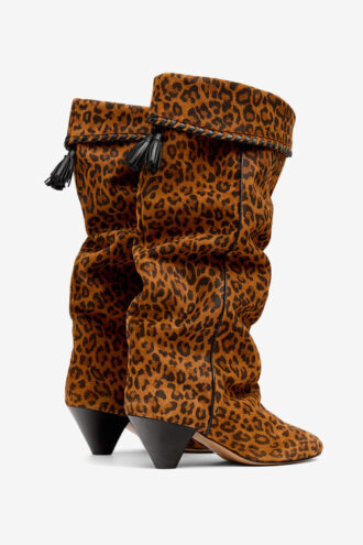 Botas de ante drapeado de piel de becerro Elita