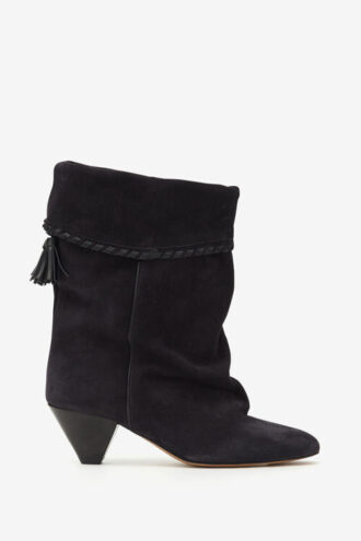 Botas de piel de becerro ante drapeada Dalby