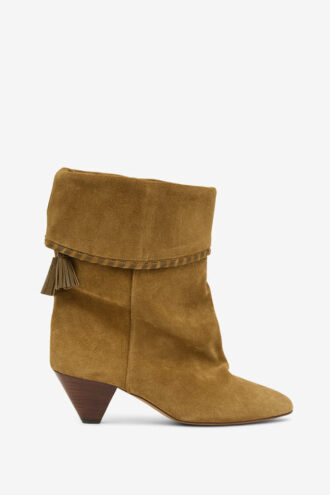 Botas de piel de becerro ante drapeada Dalby