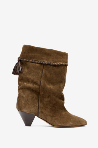 Botas de piel de becerro ante drapeada Dalby
