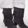 Botas de piel de becerro ante drapeada Dalby