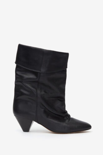 Botas de piel drapeadas Dalby