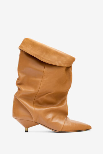 Botas de piel drapeadas Edrik