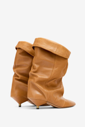 Botas de piel drapeadas Edrik