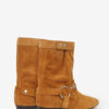 Botas de tacón plano Stania en piel de becerro anteada Botas de tacón plano Stania en piel de becerro anteada