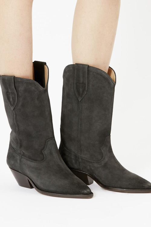 Botas vaqueras de piel de becerro anteada Duerto Botas vaqueras de piel de becerro anteada Duerto