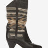 Botas vaqueras de piel y jacquard Lijita