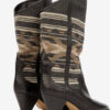 Botas vaqueras de piel y jacquard Lijita