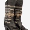 Botas vaqueras de piel y jacquard Lijita