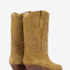 Botas vaqueras Duerto de piel de becerro anteada bordada Botas vaqueras Duerto de piel de becerro anteada bordada