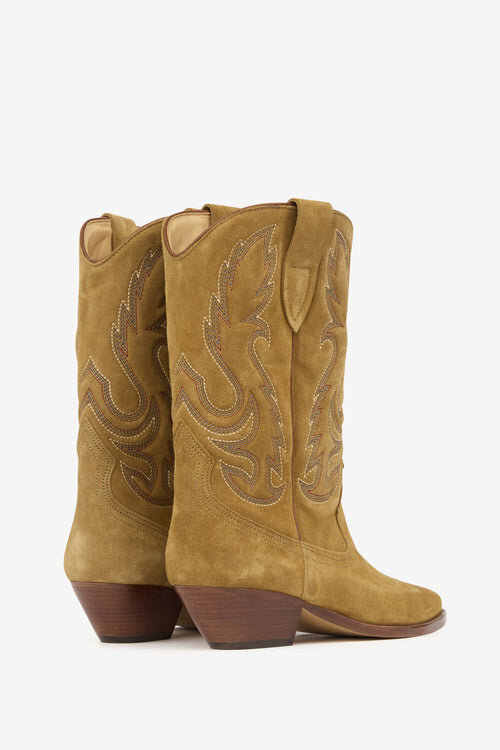 Botas vaqueras Duerto de piel de becerro anteada bordada Botas vaqueras Duerto de piel de becerro anteada bordada