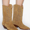 Botas vaqueras Duerto de piel de becerro anteada bordada Botas vaqueras Duerto de piel de becerro anteada bordada