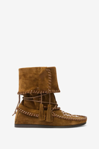 Botas Winki de piel trenzada y ante